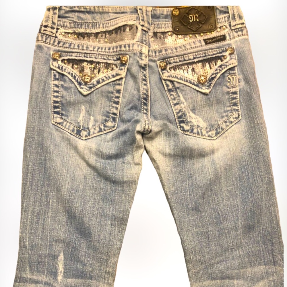 Miss Me JP5146B5 Blue Jeans Sequin Embellished Pockets SZ 27 Color:OK 28C